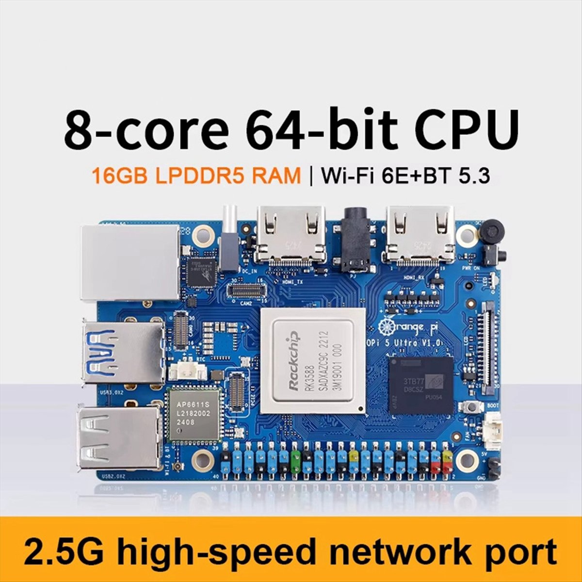 Rockchip Rk3588 Development Board - Placa de Desarrollo DT75BG para 5