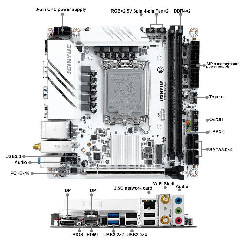 Placa Base JGINYUE B760I GAMIN - Lga1700 Itx Motherboard Ddr5 reseña y precio